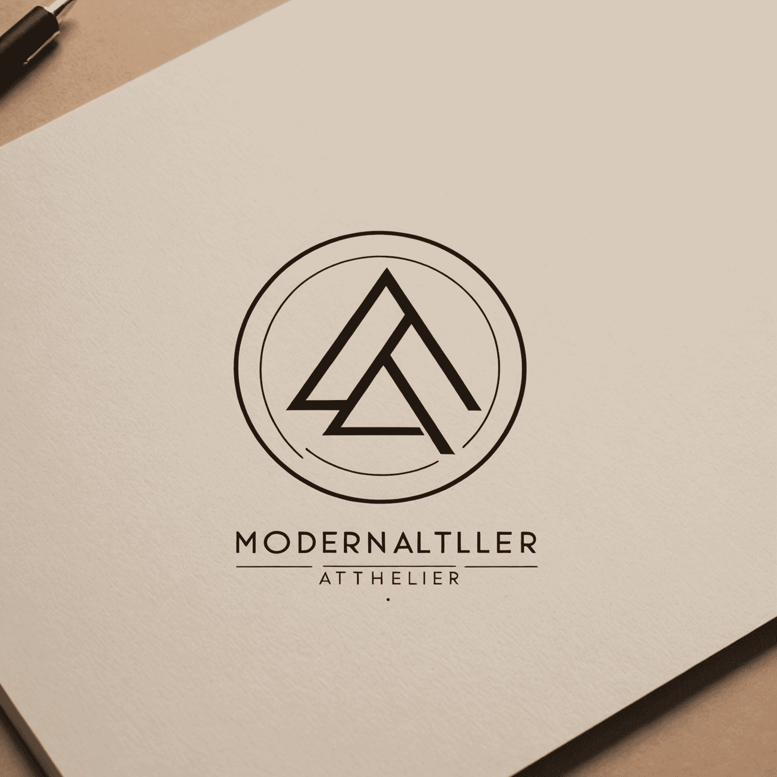Logo de Modern Atelier - Un diseño minimalista y elegante que representa un estudio digital sofisticado