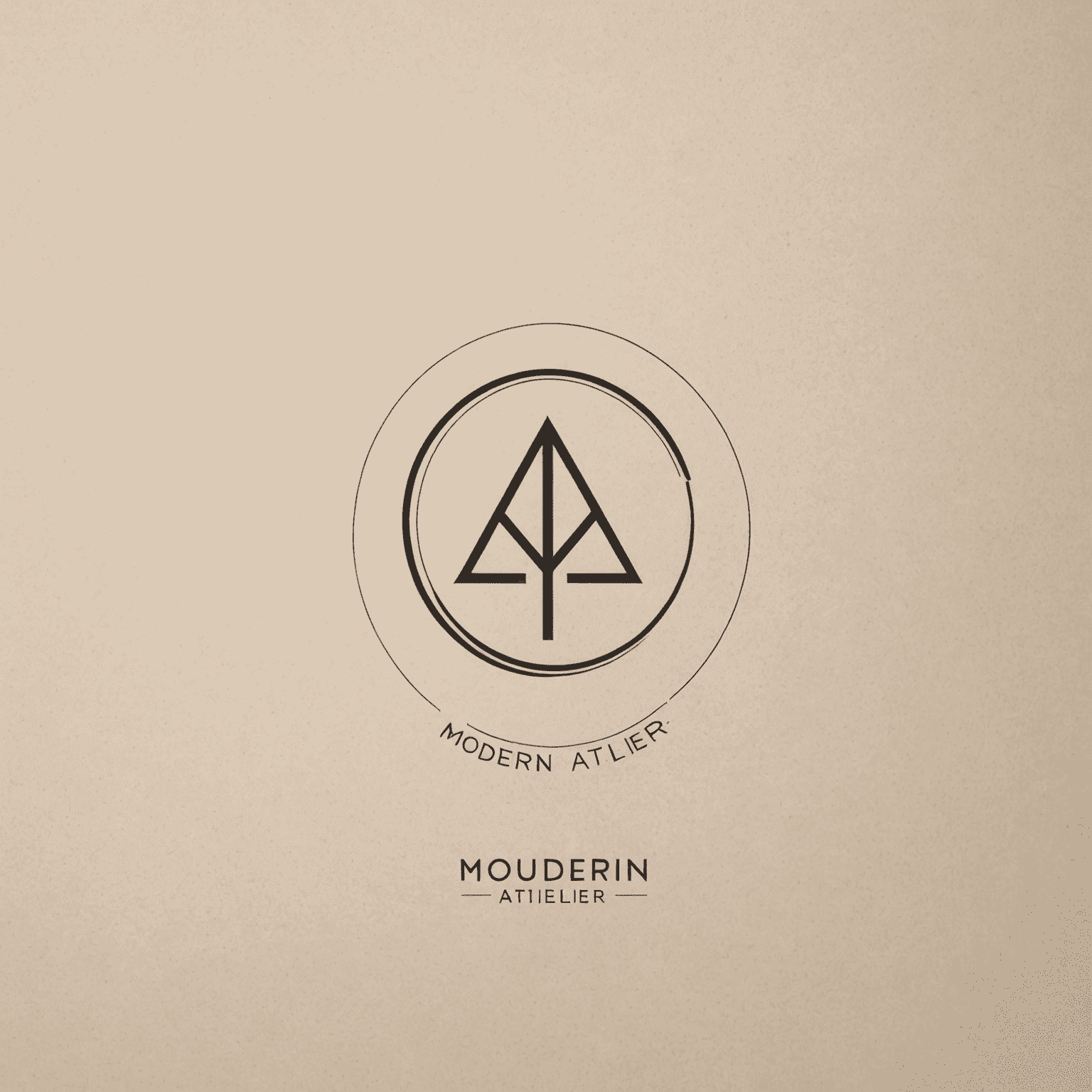 Logo de Modern Atelier - Un diseño minimalista y elegante que representa un estudio digital sofisticado