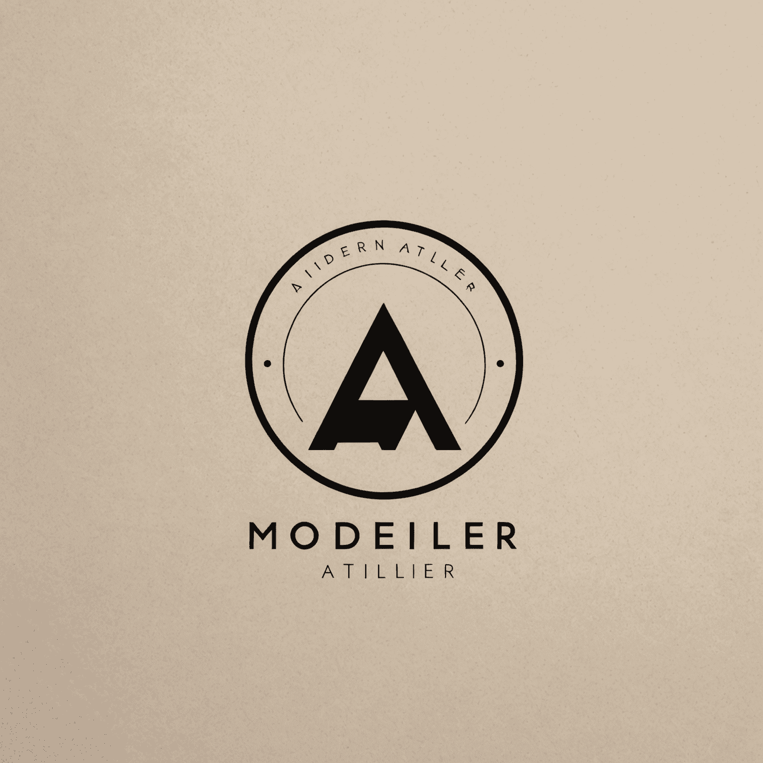 Logo de Modern Atelier - Un diseño minimalista y elegante que representa un estudio digital sofisticado