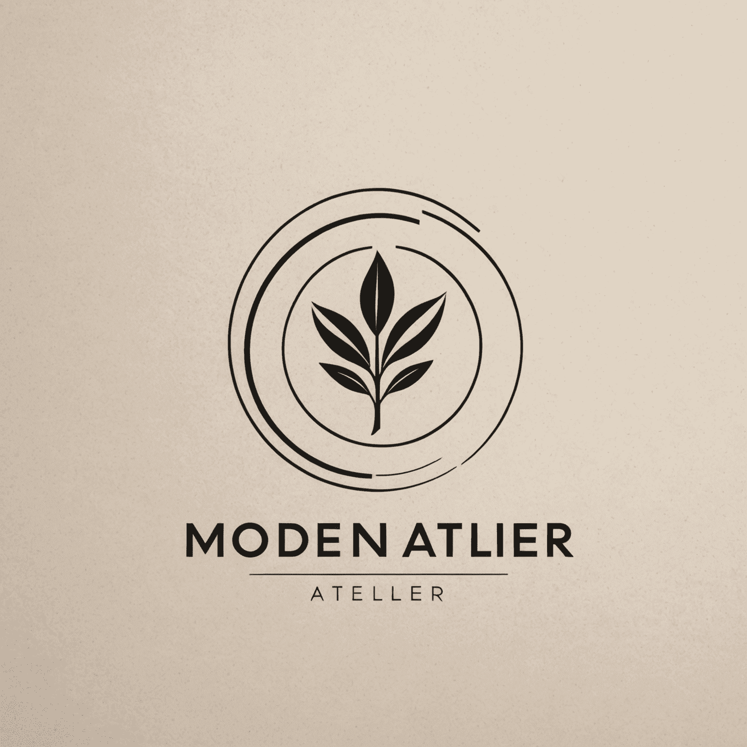 Logo de Modern Atelier - Un diseño minimalista y elegante que representa un estudio digital sofisticado