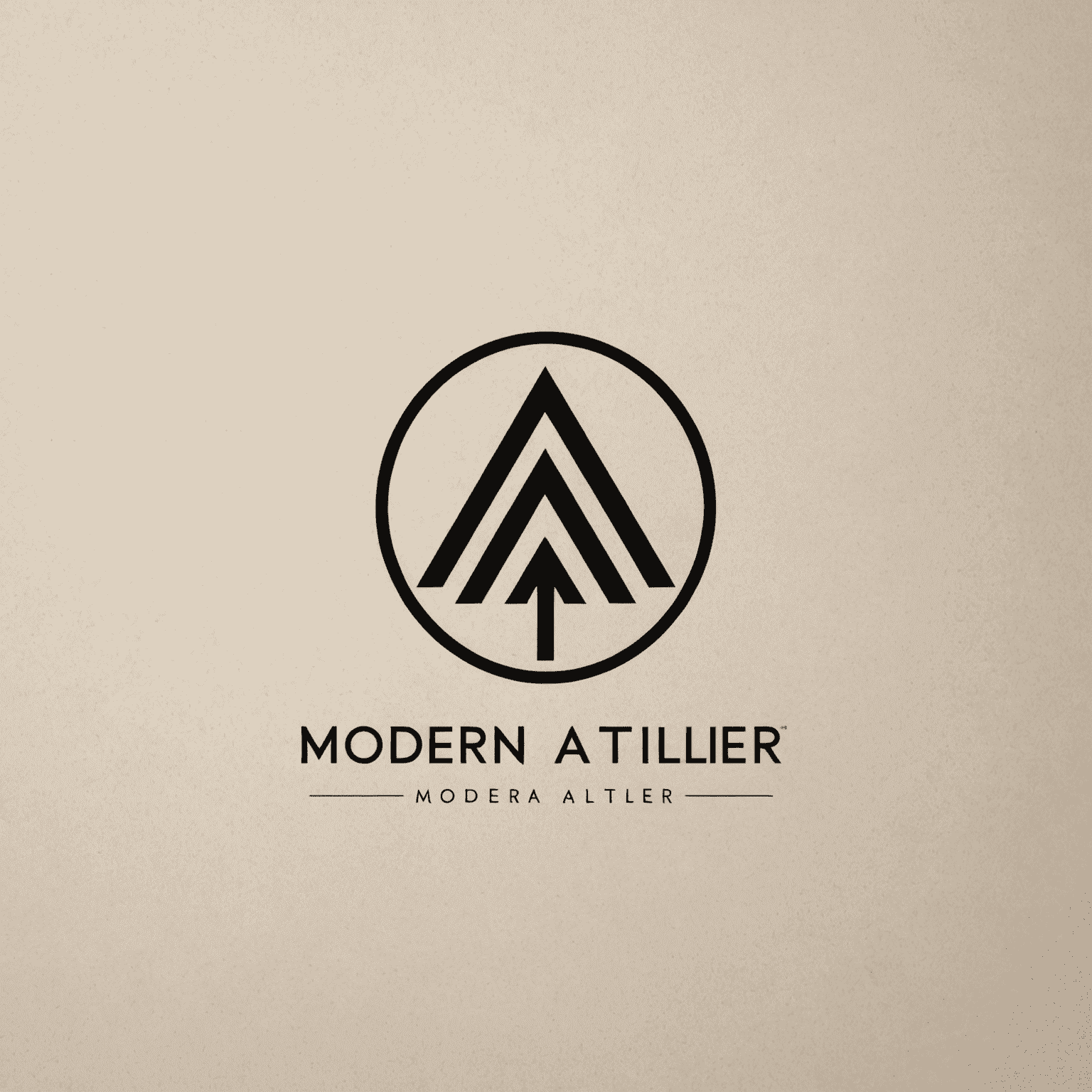 Logo de Modern Atelier - Un diseño minimalista y elegante que representa un estudio digital sofisticado
