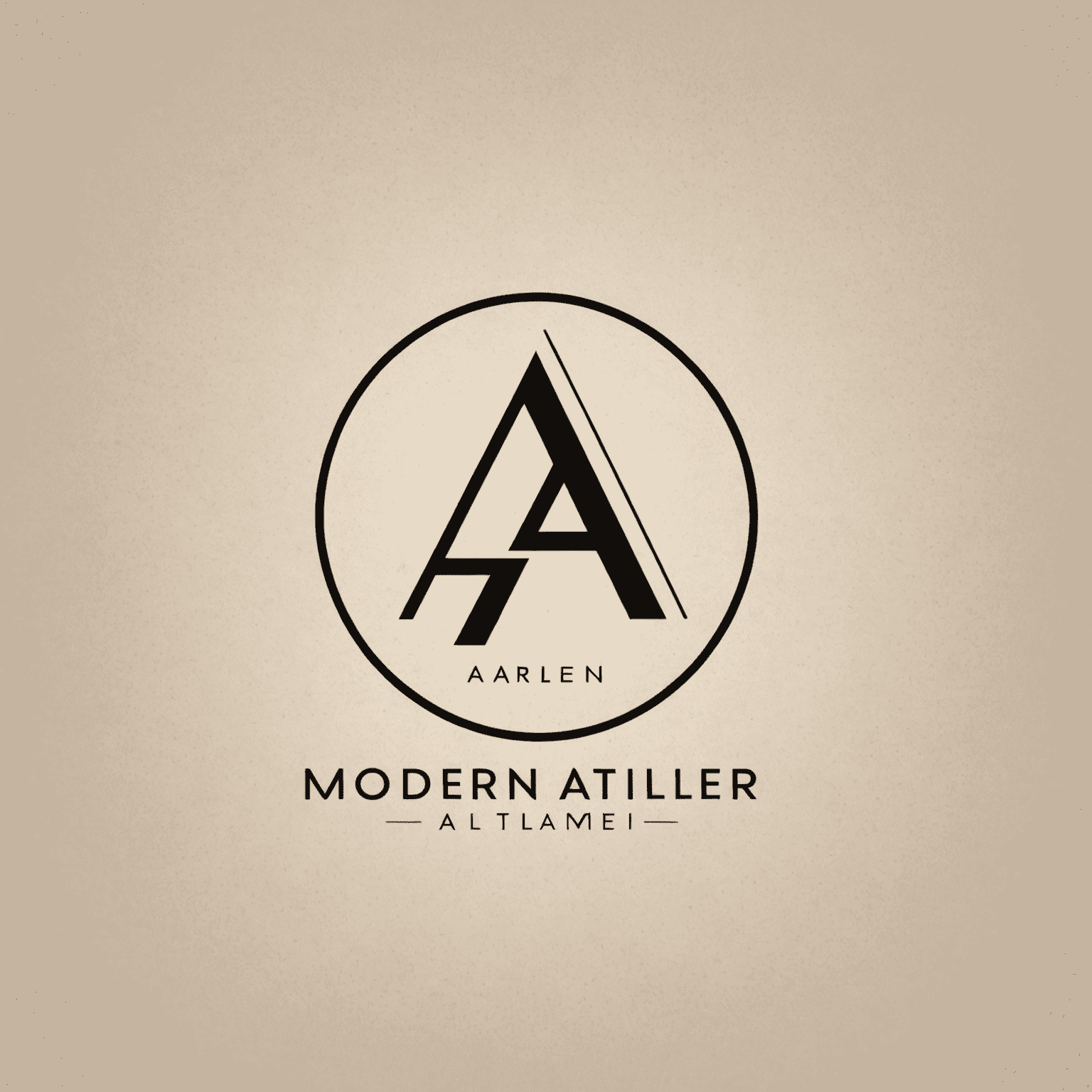 Logo de Modern Atelier - Un diseño minimalista y elegante que representa un estudio digital sofisticado