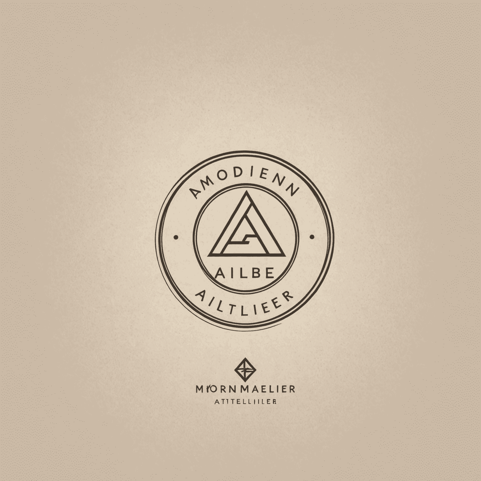 Logo de Modern Atelier - Un diseño minimalista y elegante que representa un estudio digital sofisticado