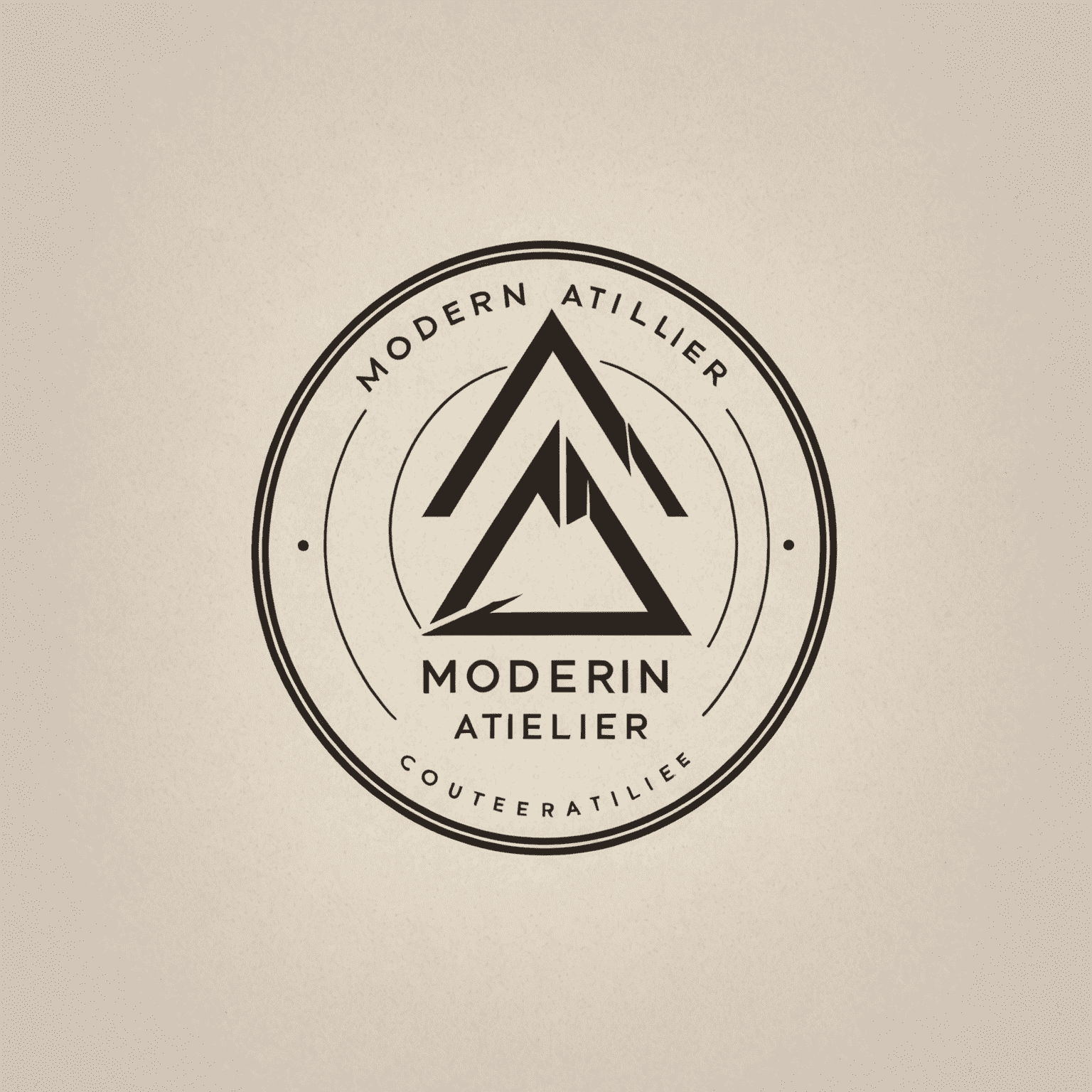 Logo de Modern Atelier - Un diseño minimalista y elegante que representa un estudio digital sofisticado