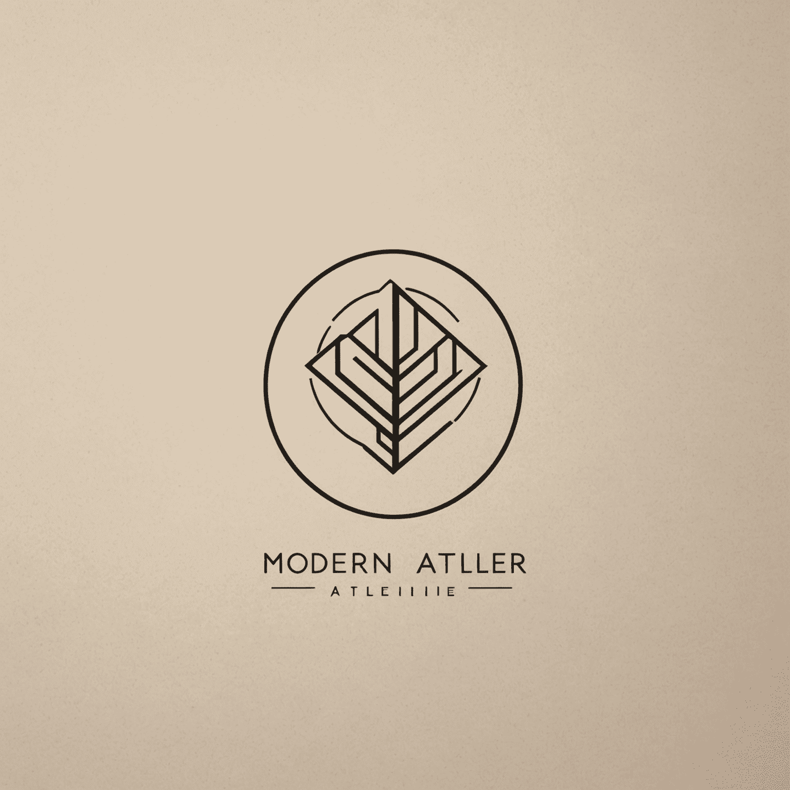 Logo de Modern Atelier - Un diseño minimalista y elegante que representa un estudio digital sofisticado