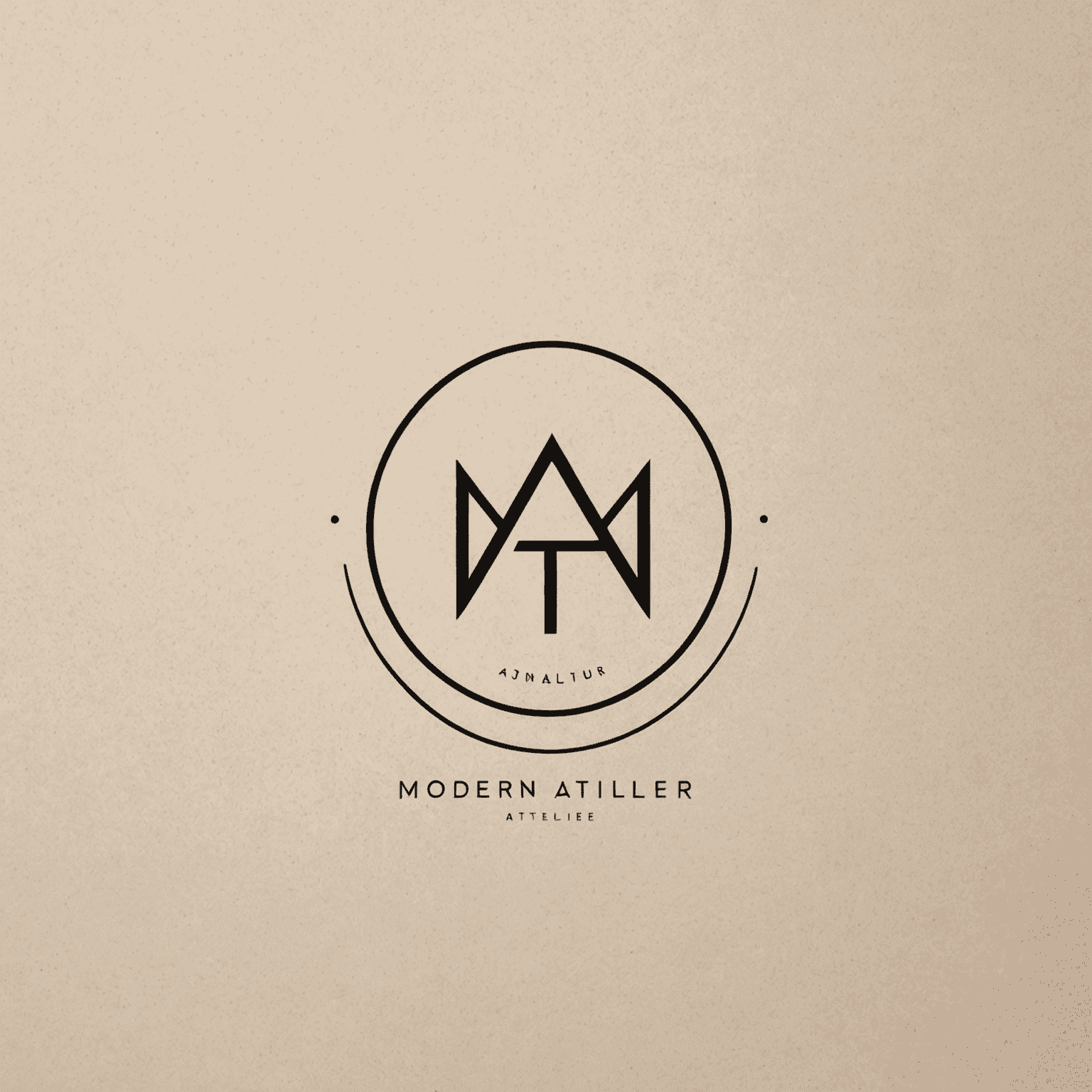 Logo de Modern Atelier - Un diseño minimalista y elegante que representa un estudio digital sofisticado