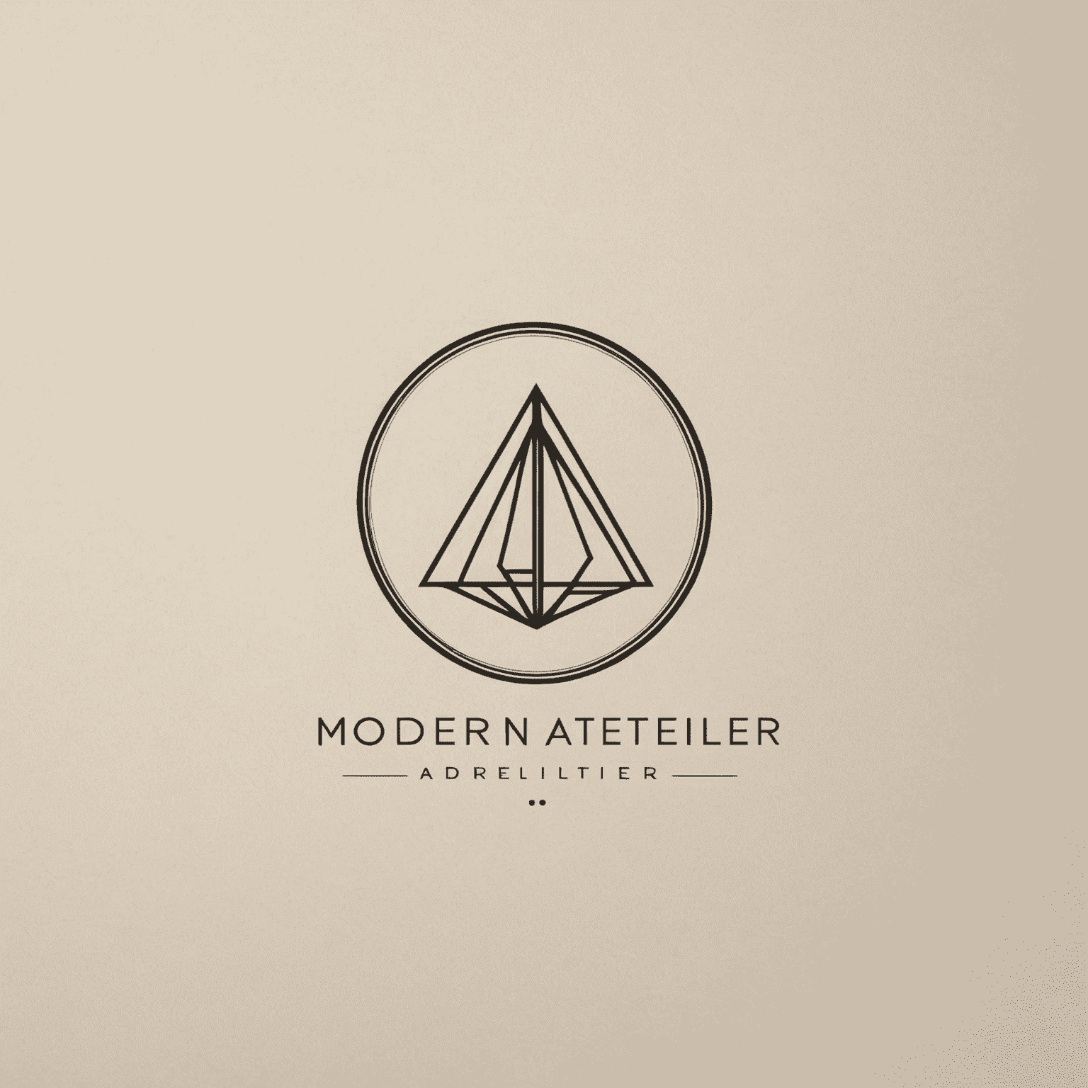 Logo de Modern Atelier - Un diseño minimalista y elegante que representa un estudio digital sofisticado