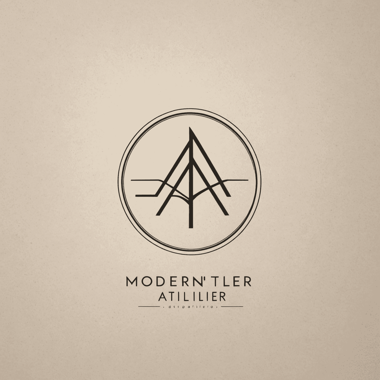 Logo de Modern Atelier - Un diseño minimalista y elegante que representa un estudio digital sofisticado